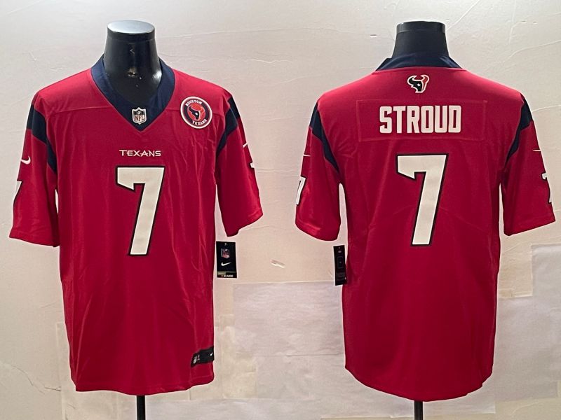 Men Houston Texans #7 Stroud Red Second generation 2024 Nike Limited NFL Jersey style 01081->houston texans->NFL Jersey